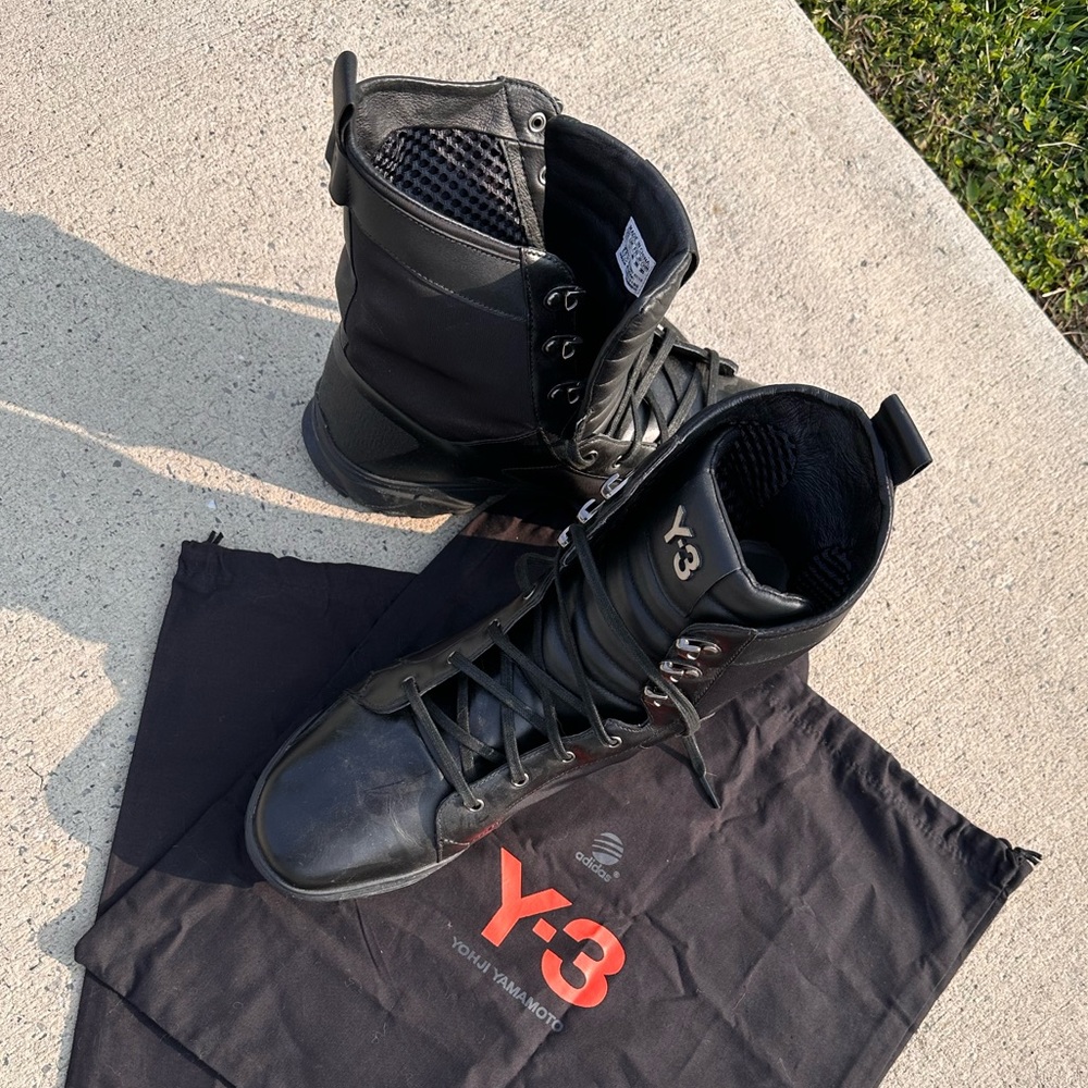 Adidas Y-3 by Yohji Yamamoto Men’s Motorcycle Boots (US Size 11.5 - Black)
